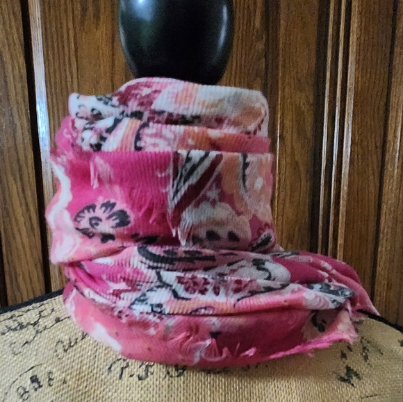 CHICOS Pink combo paisley square scarf. New with tags - Picture 8 of 14